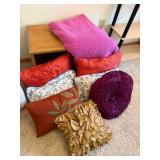 Mixed Decorative Throw Pillow Lot w/ Pier 1 Textured Floral Accent Pillows