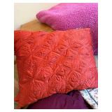 Mixed Decorative Throw Pillow Lot w/ Pier 1 Textured Floral Accent Pillows