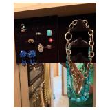 Large Costume Jewelry Lot w/ Necklaces Earrings Rings Bracelets Watches