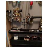 Large Costume Jewelry Lot w/ Necklaces Earrings Rings Bracelets Watches