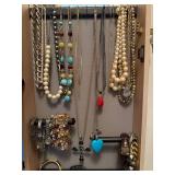 Large Costume Jewelry Lot w/ Necklaces Earrings Rings Bracelets Watches