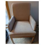 Upholstered Armchair With Wood Frame