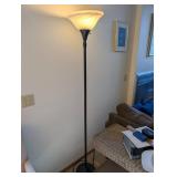 Torchiere Floor Lamp With Frosted Glass Shade