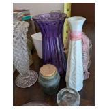 Mixed Lot of Assorted Glass Vases, Jars & Bottles