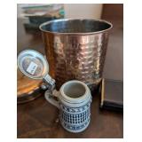 Mixed Decorative Desk Lot of 5 Copper, Ceramic & Glass Items