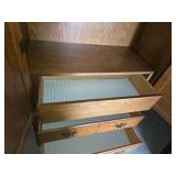Wooden Armoire with Shelving and Drawers