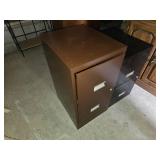 Brown and Black Metal Filing Cabinets