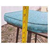 Retro Bar Stool with Blue Upholstery
