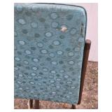 Retro Bar Stool with Blue Upholstery