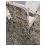 Patio chairs with floral cushions