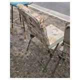 Patio chairs with floral cushions