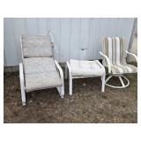 Set of White Metal Outdoor Patio Furniture