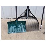 Ames, True Temper, and Other Lawn/Garden Tools Including Shovel, Leaf Rake, and Broom