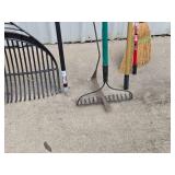 Ames, True Temper, and Other Lawn/Garden Tools Including Shovel, Leaf Rake, and Broom