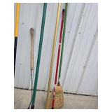 Ames, True Temper, and Other Lawn/Garden Tools Including Shovel, Leaf Rake, and Broom