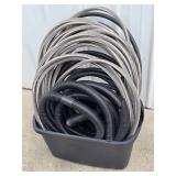 Assorted Hoses and Tubing in Storage Bin