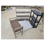 Metal and Plastic Shelving Units and Rolling Cart with Accessories