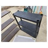 Metal and Plastic Shelving Units and Rolling Cart with Accessories