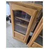 Matching Oak Glass Door Display Cabinets = 17x23x48