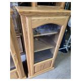 Matching Oak Glass Door Display Cabinets = 17x23x48