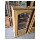 Matching Oak Glass Door Display Cabinets = 17x23x48