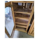 Matching Oak Glass Door Display Cabinets = 17x23x48