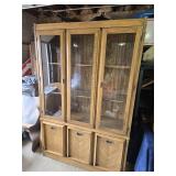 Glass Door Hutch with Storage Cabinets - 49 1/4 x 15 x 76 1/2 tall