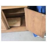 Glass Door Hutch with Storage Cabinets - 49 1/4 x 15 x 76 1/2 tall