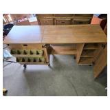 Sauder Sewing and Craft Cart with Drop Leaf and Storage Bins