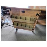Sauder Sewing and Craft Cart with Drop Leaf and Storage Bins