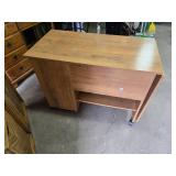 Sauder Sewing and Craft Cart with Drop Leaf and Storage Bins