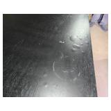 Black Wooden Desk with Shelving and Drawer