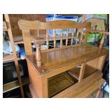 Oak Wood Hall Tree Bench with Storage - Front inserts need to be reattached