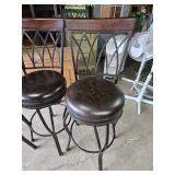 Set of 3 Metal Frame Bar Stools with Padded Seats
