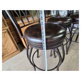 Set of 3 Metal Frame Bar Stools with Padded Seats