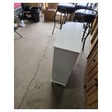 White Bathroom Storage Cabinet with Shelves and Shutter Door