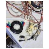 Assorted Audio and Video Cables and Connectors