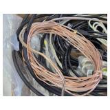 Assorted Audio, Video, and Computer Cables including HDMI, USB, and Speaker Wires