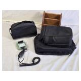 iPod Nano 8GB with Philips Charger, Black Bags, and Wooden Organizer