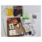 GE Halogen Bulbs, Battery Tester, and Electrical Accessories