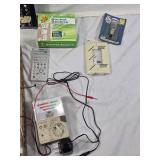 GE Halogen Bulbs, Battery Tester, and Electrical Accessories