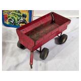 Plastic Toy Boat, Power Rangers Lunchbox, and Ertl Toy Wagon