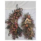 Decorative Birdhouse and Floral Arrangements