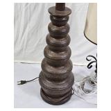 Wooden and Glass Table Lamps with Shades