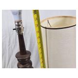 Wooden and Glass Table Lamps with Shades
