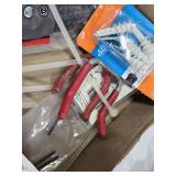 Lot of Gardner Bender Cable Ties and Craftsman Staple/Brad Nail Pack with Assorted Hand Tools and Hardware Items