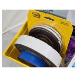 Assorted Hardware and Adhesive Supplies including Wood Glue, Felt Pads, and Duct Tape