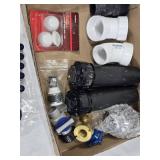 Delta Showerhead, Plumbing Fittings, and Accessories Lot including Valves and Connectors