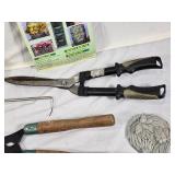 Gardening Tools and Accessories Lot including Flexi-Flowa-Planta Planter, Garden Shears, and Sprinkler