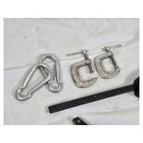 Assorted Hand Tools including Craftsman RoboGrip Pliers, C-Clamps, and Quick-Grip Clamp